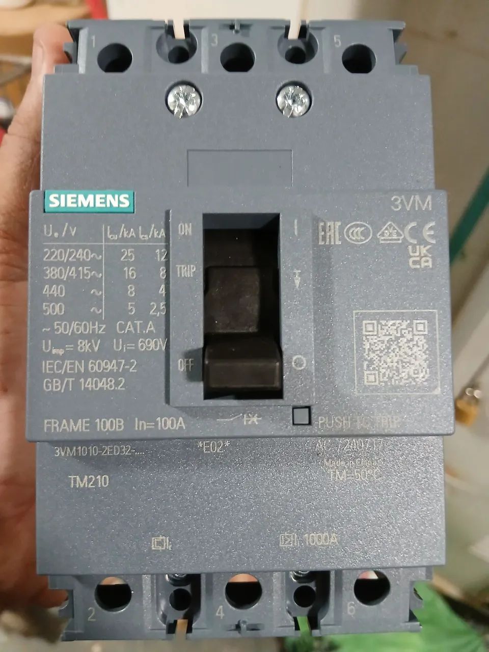 Disjuntor Siemens 3VM1010-2ED32 100A