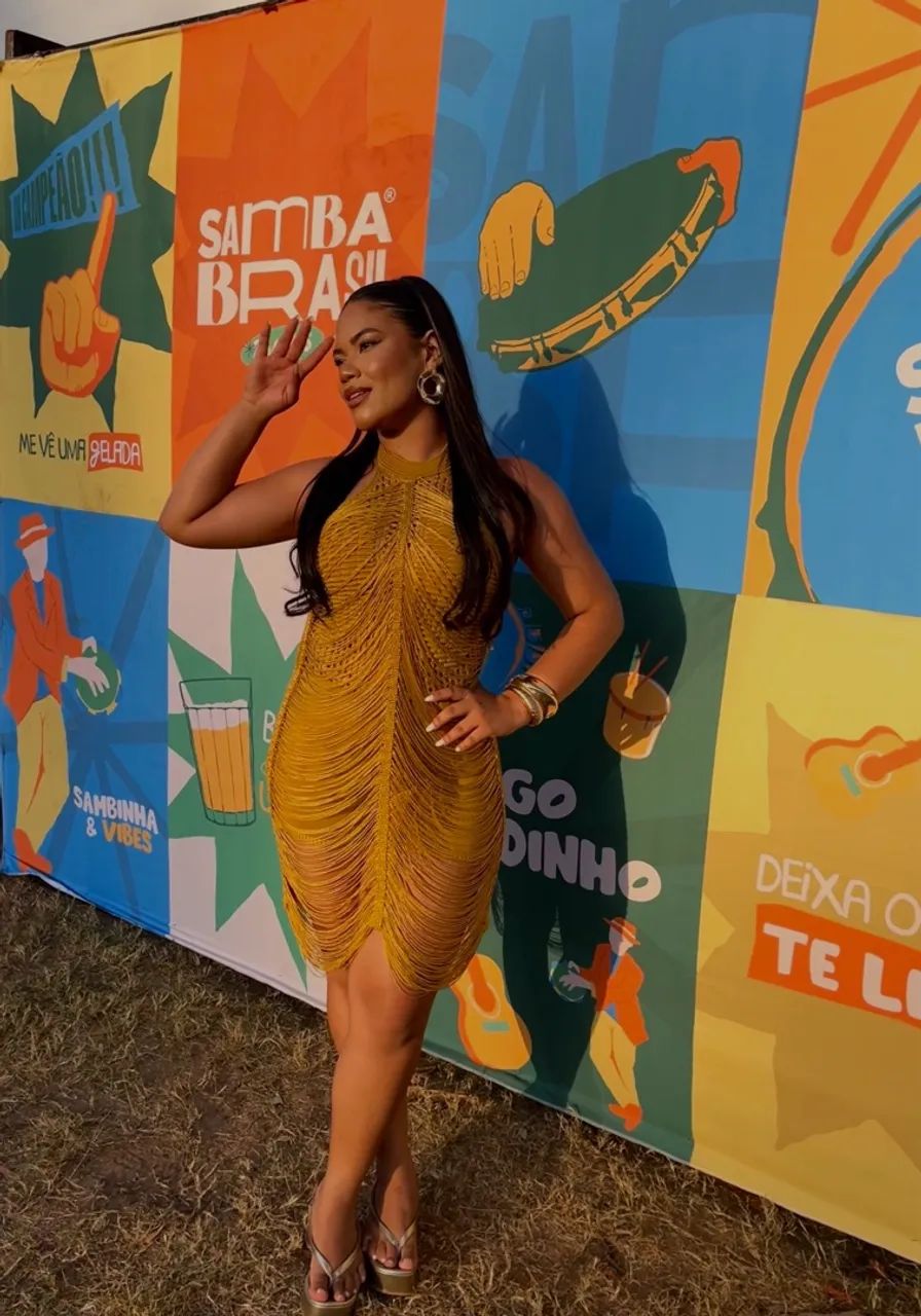vestido de franja 