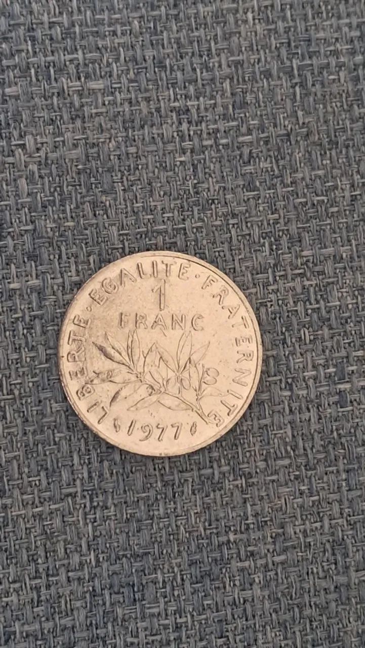 Moeda 1 Franc - França 1977 - Foto 2