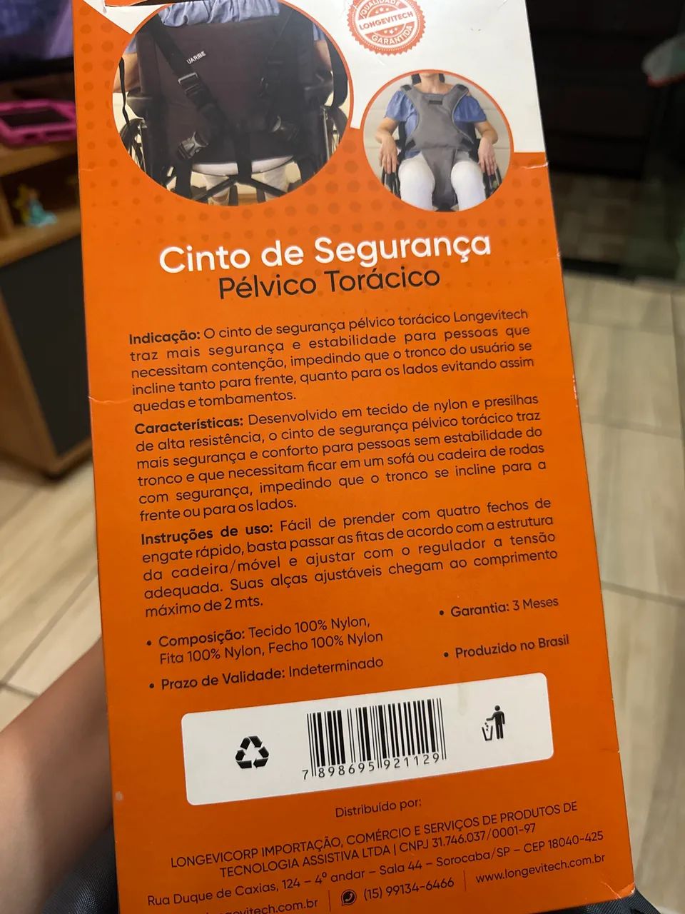CINTO DE SEGURANÇA PÉLVICO TORARICO