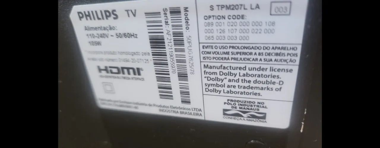 TV com tela quebrada PHILIPS smart 50 polegadas tela infinita com defeito  de tela  - Foto 5