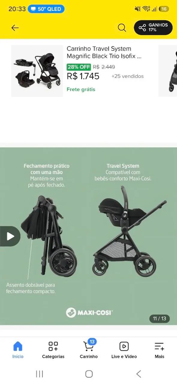 carrinho de bebê com bebê conforto base completo Maxi cosi - Foto 2