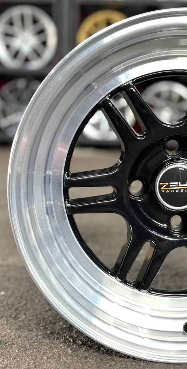 Rodas Zeus preta aro 15 Furaçao 4X100 - Peças para carros, vans e