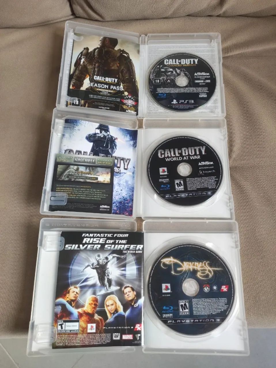 Kit 3 Jogos PS3 Originais - Call of Duty World at War + Advanced