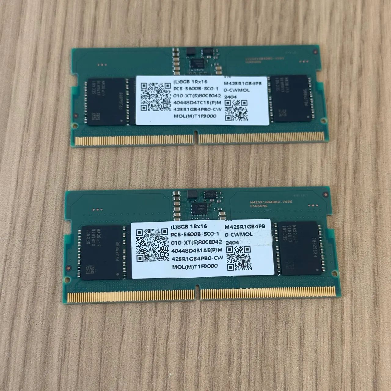 2x Memória RAM DDR5 Samsung 8gb 5600Mhz Sodimm Notebook 2 Unidades