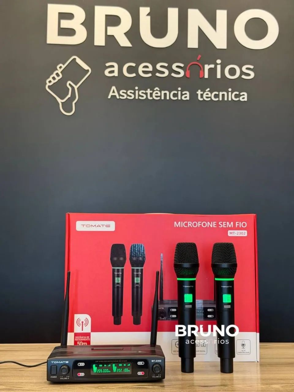 Kit microfone sem fio Duplo UHF Digital  - Foto 3