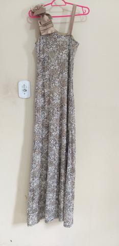 Vestido de festa longo animal print (oncinha)