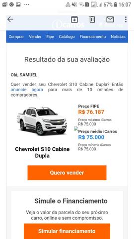 Vendo ou troco S10 Cab. dupla 2013 63.000 R$