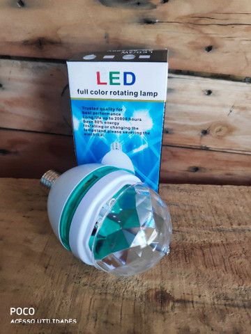 Lampada Globo De Luz Giratoria Led Rgb Dj Jogo De Balada<br><br> - Foto 2