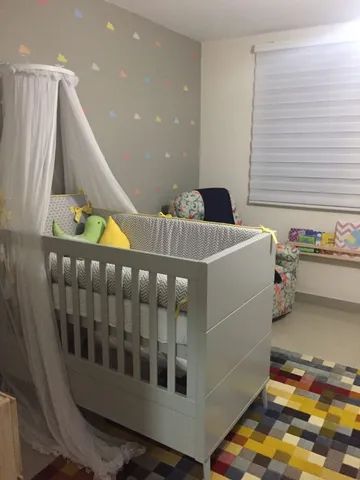 Jogo De Quarto Infantil Doce Magia Com Berço Cama 280 Branco