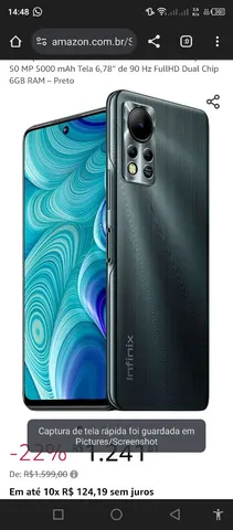 Smartphone INFINIX Free Fire 128 GB Câmera Tripla até 50 MP 5000 mAhTela  6,78” de 90 Hz FullHD Dual Chip 6GB RAM – Preto