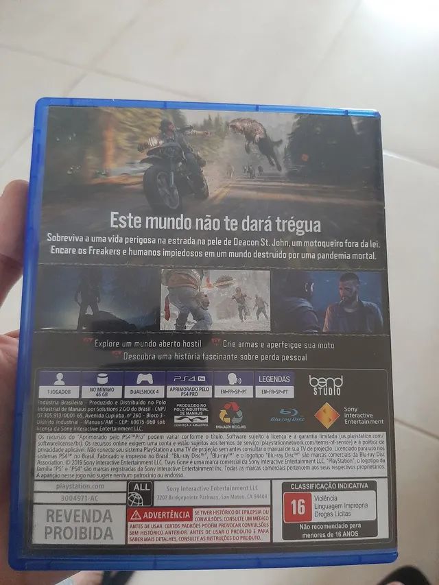 Jogo days gone ps4 midia física - Videogames - Residencial Recanto do  Bosque, Goiânia 1247815387