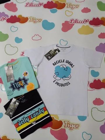 Camiseta Infantil Tigor Varias Estampas Tamanho 2 ao 12 - Foto 4