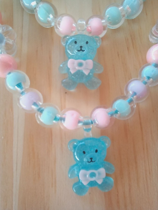 Cordão e pulseira ursinho infantil - Foto 4