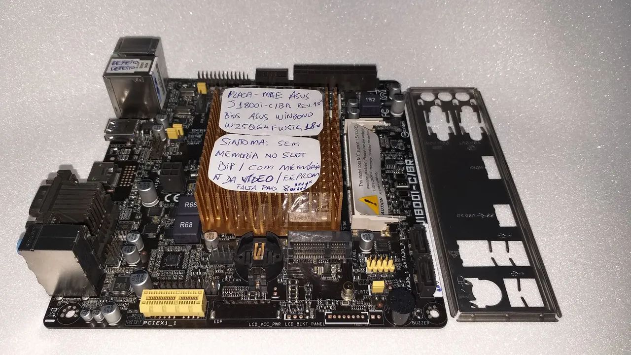 Placa Mãe Mini Asus J1800i-c-br Rev 1.02 Bios Ok iTx