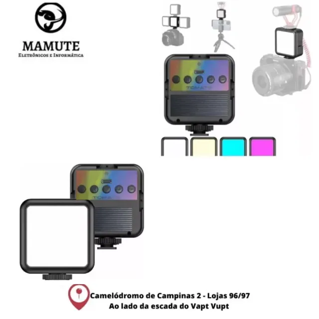 Mini Luz De Led Para Fotos Vídeos - Rgb Tomate MLG-106 Rgb