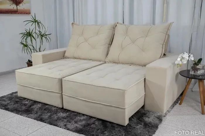 Sofá Retrátil Reclinável Belém 2,50m D33 e Molas Ensacadas rf54