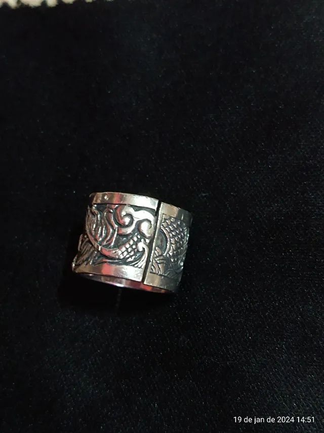 ANEL DRAGÃO CHINÊS PRATA 950!!! - Foto 3
