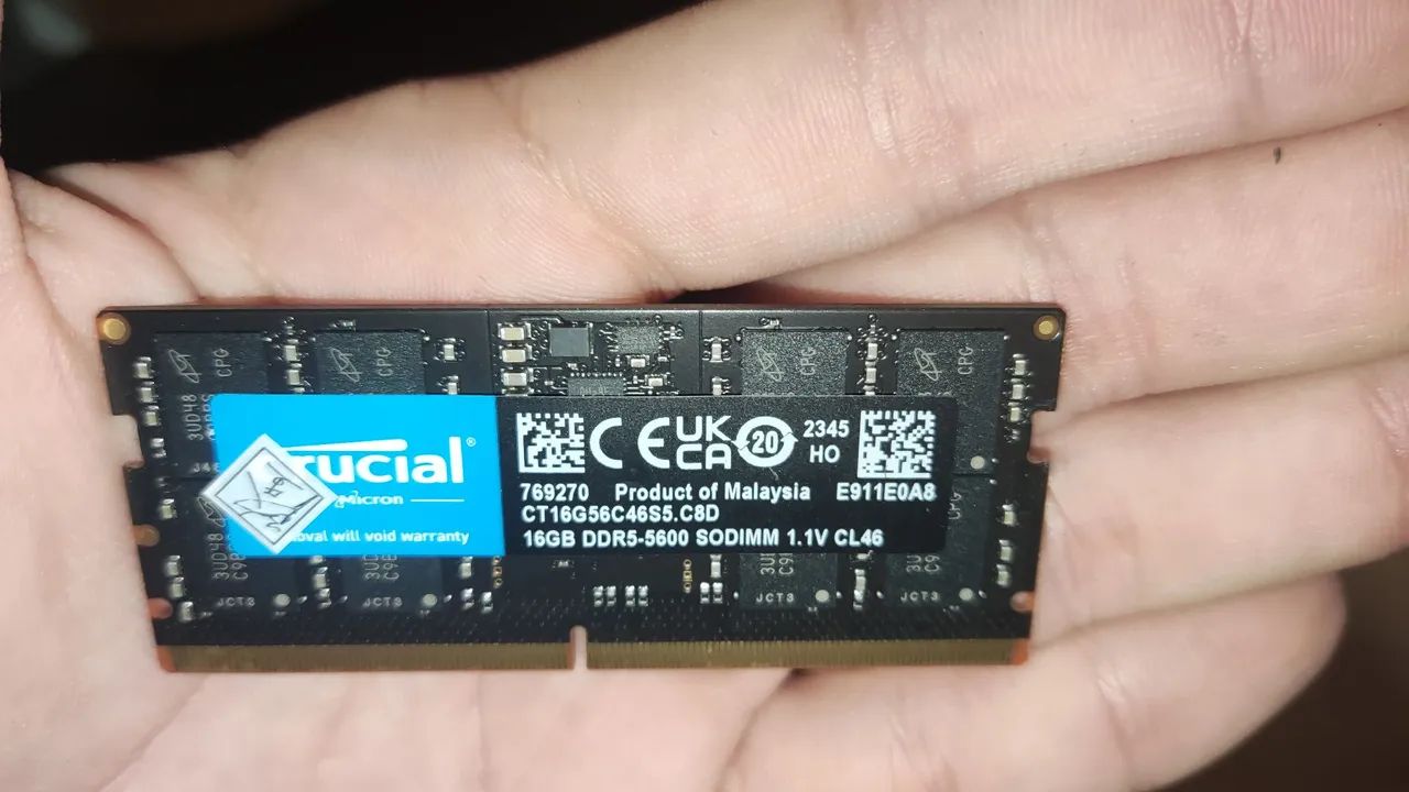 Memória RAM Crucial DDR5 16GB 5600MHz de Notebook  - Foto 5