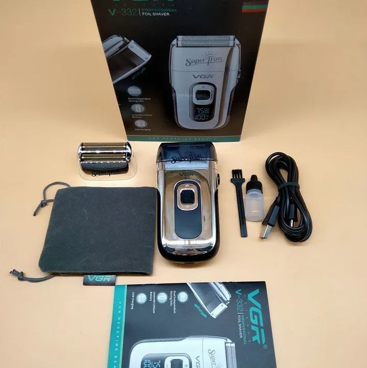 Shaver aparador- barbeador VGR SILVER//usb/3 velocidades/lâmina titânio hipoalêrgica/0 gap - Foto 4