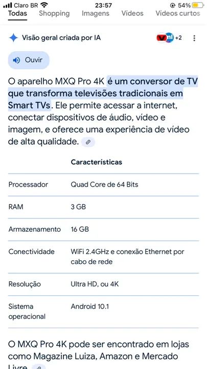 MXQ Pro 4K - Conversor de TV para Smart TV