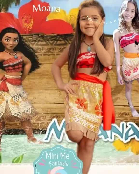 Fantasia Moana para Menina - Tamanho P - Foto 6
