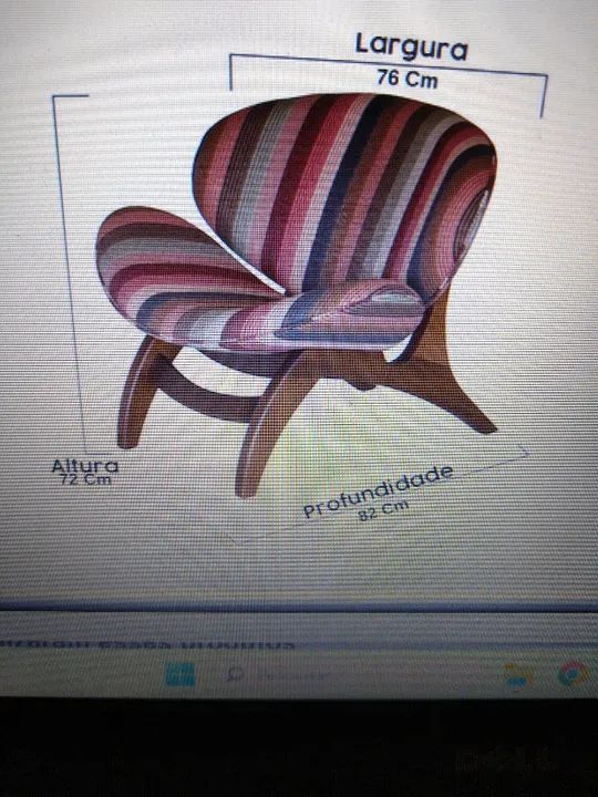KIT com 3 Poltronas Decorativas Miller Pérola Imbuia - Foto 3