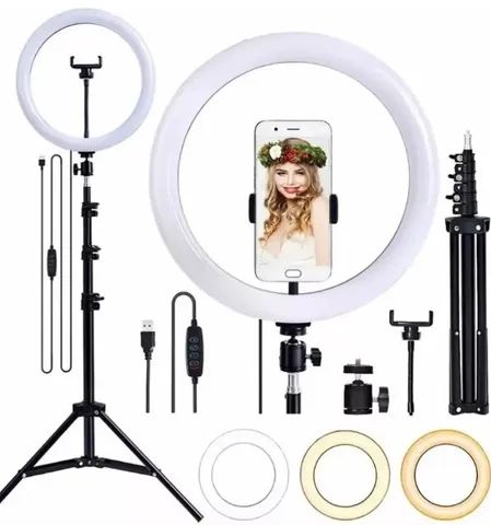 Promoção Ring Light Led 10 Polegadas 26cm Com Tripé 2m Lehmox - Foto 2