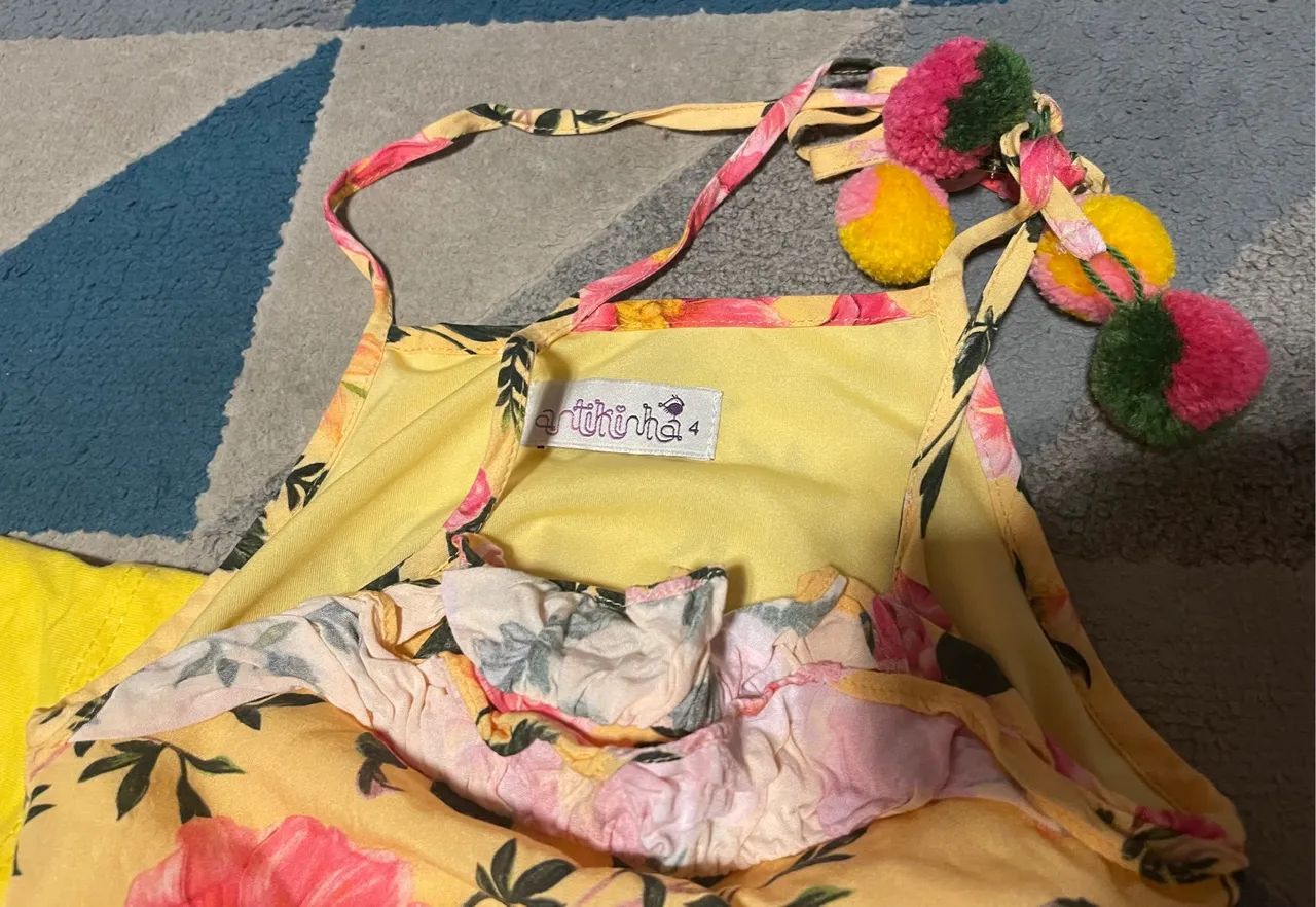 Kit Roupa Infantil para menina de 4 anos - Camiseta, Calça e Vestido - 3 itens - Foto 3