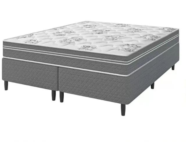 cama box base e colchão espuma D33 super king 