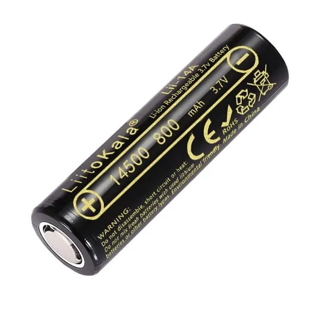 Liitokala 14500 bateria de íon-lítio 3.7v 800mah Célula Recarregável 1000x - Foto 4