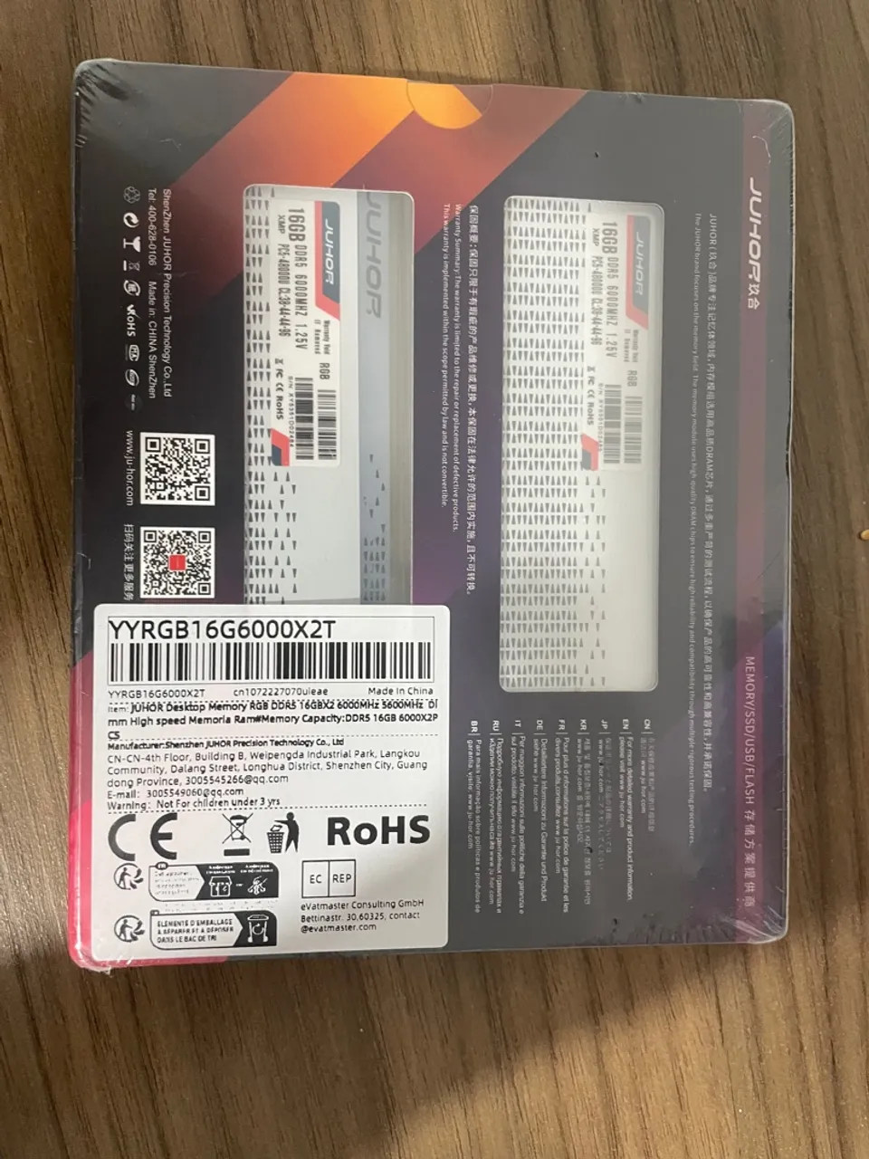 Memória RAM JUHOR DDR5 2x16GB 6000MHz RGB
