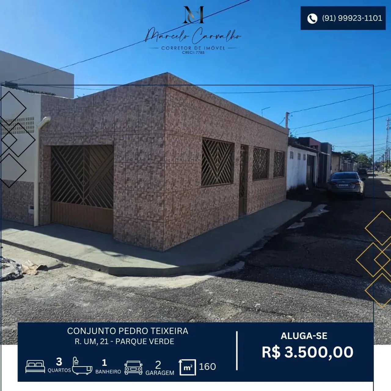 Para aluguel, casa no CONJUNTO PEDRO TEIXEIRA no parque verde.