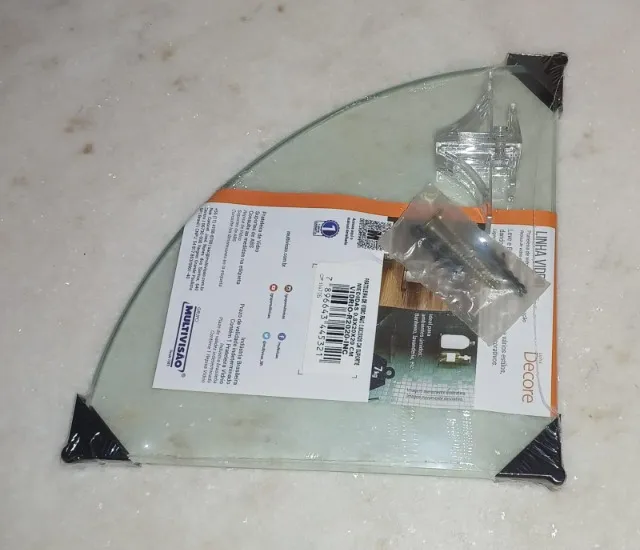 Prateleira de Vidro com Suportes para Fixação