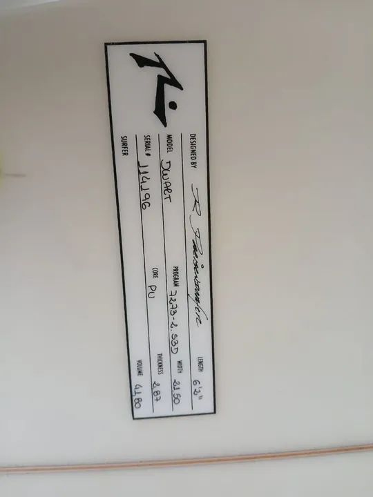 Rusty DWART 6'2 21.50 2.87 41.8 L PU - Foto 3