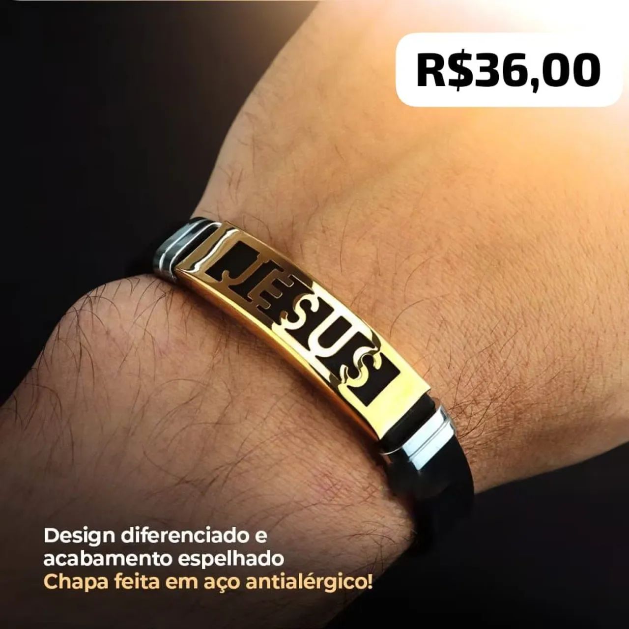Pulseira Jesus em  Silicone - Foto 4