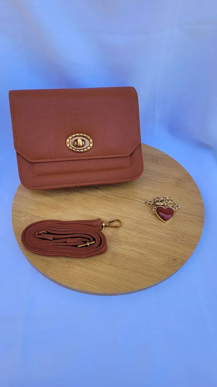 Bolsa marrom com alça transversal removível e ajustável - Foto 5