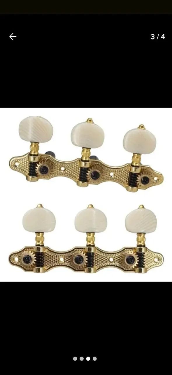 Tarraxas douradas de luxo violão nylon 18 dentes. - Foto 2