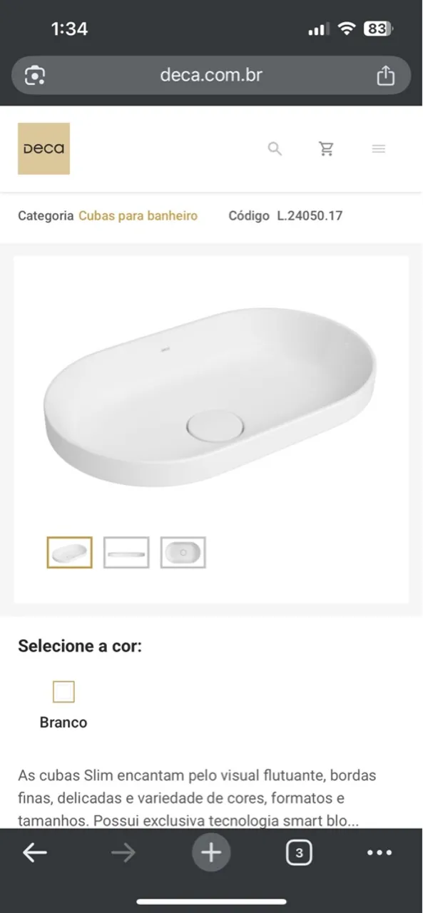 Cuba para Banheiro Deca Slim Branca