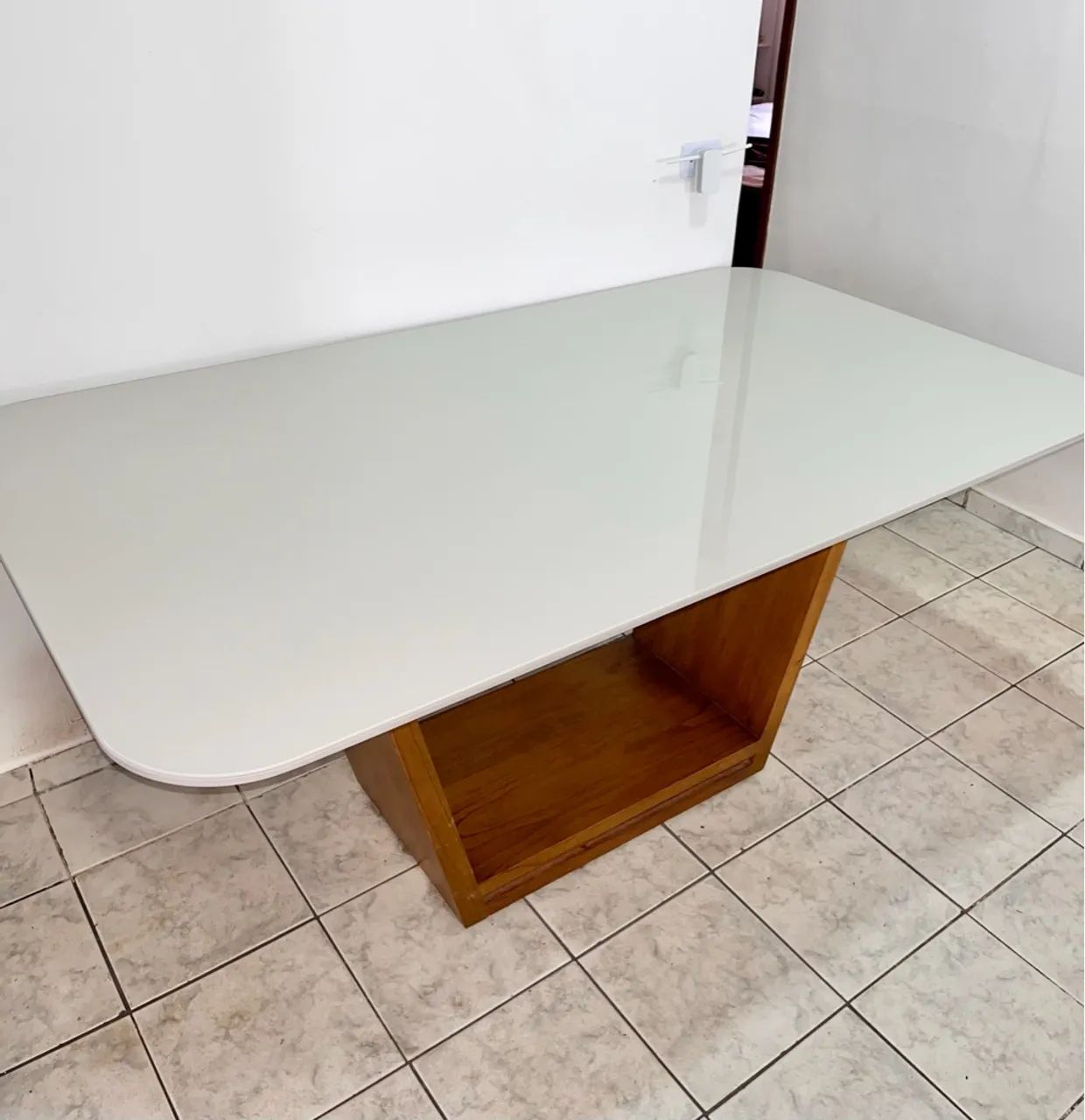 Mesa de Jantar Moderna com Vidro Off White + 6 Cadeiras (brinde) - Foto 3