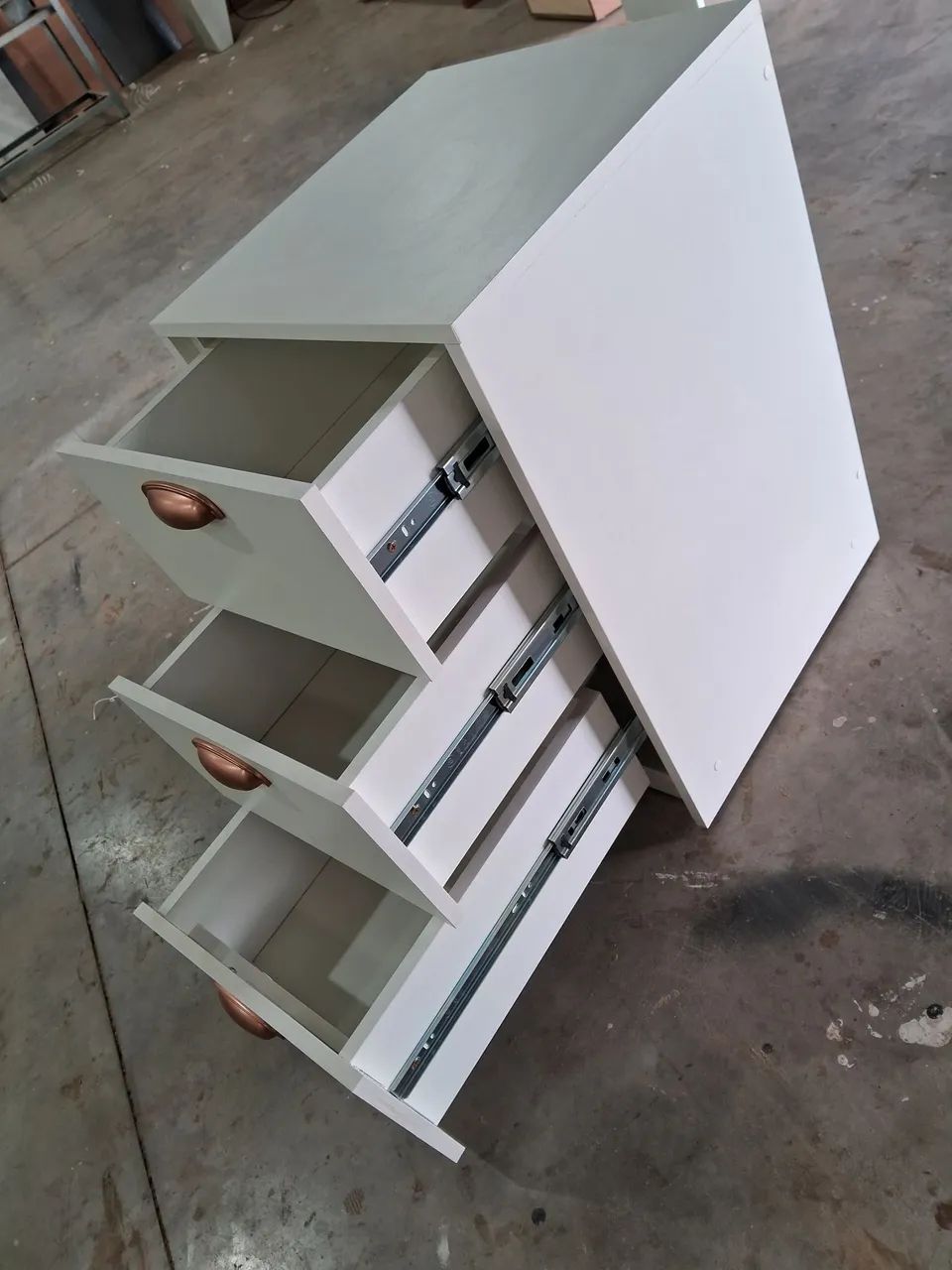 Gaveteiro 3 gavetas branco - Novo