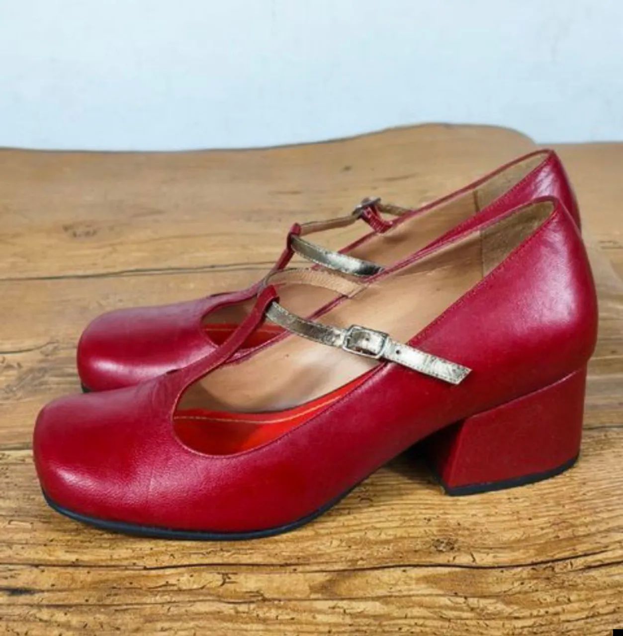 Red T-bar Shoes