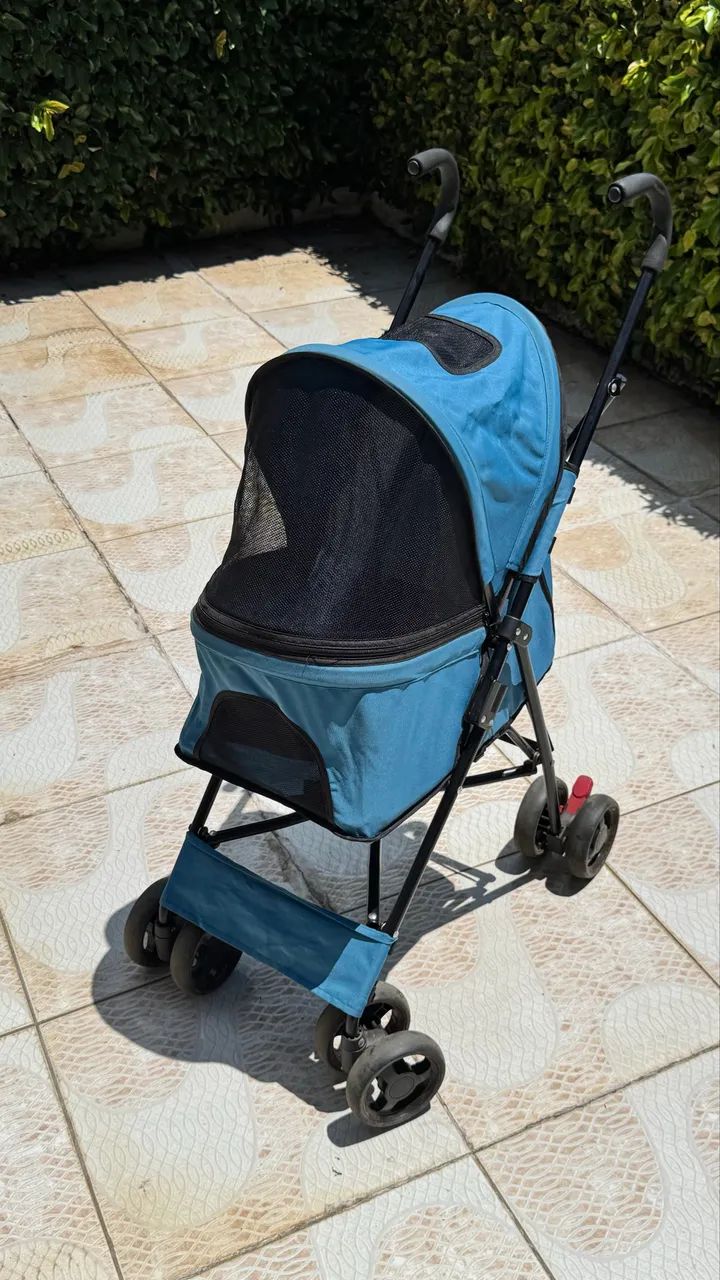 Carrinho Pet Dobrável Azul