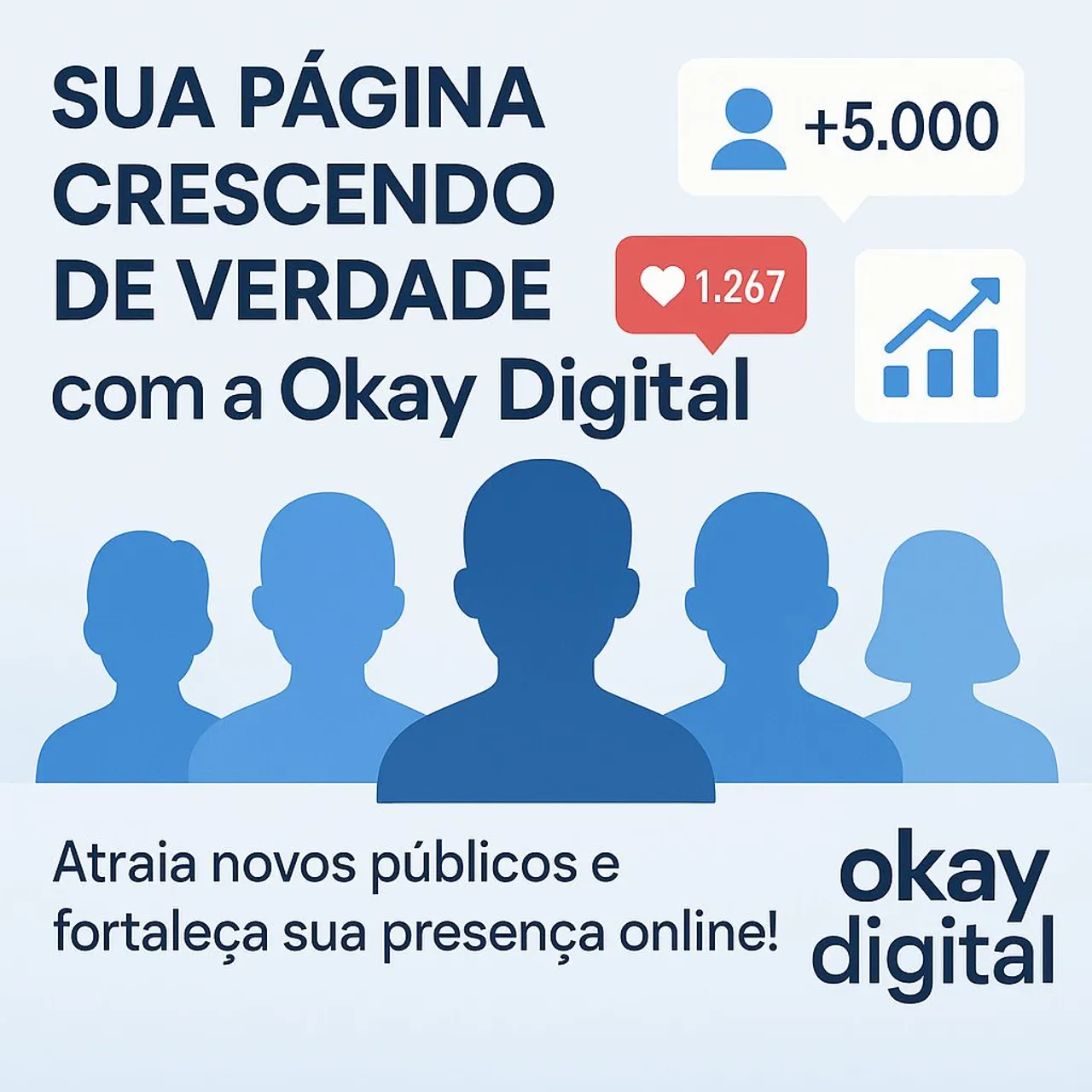 Sua página crescendo de verdade com a Okay Digital