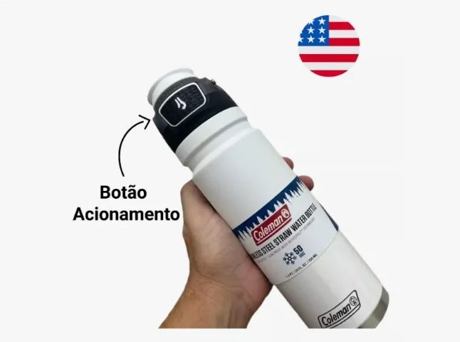 Garrafa Térmica Squeeze Autospout 709ml Branco - Coleman - ORIGINAL - Foto 2