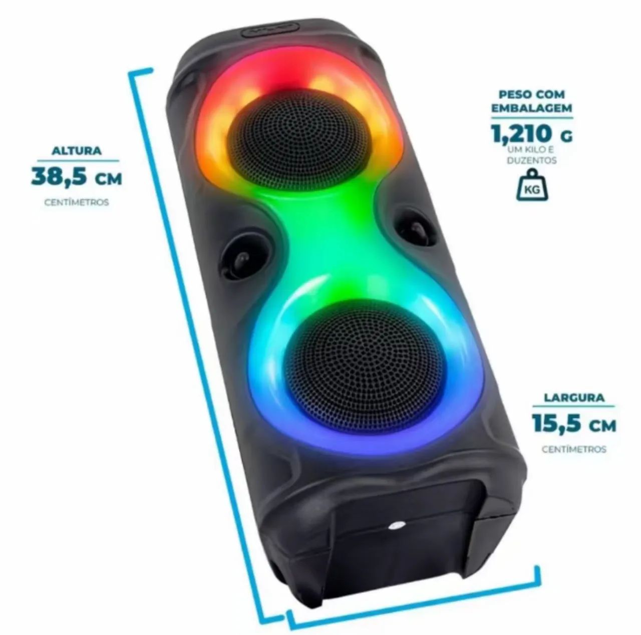 Caixa De Som Bluetooth Portátil RGB Bluetooth/USB/FM/TWS/ - Foto 5