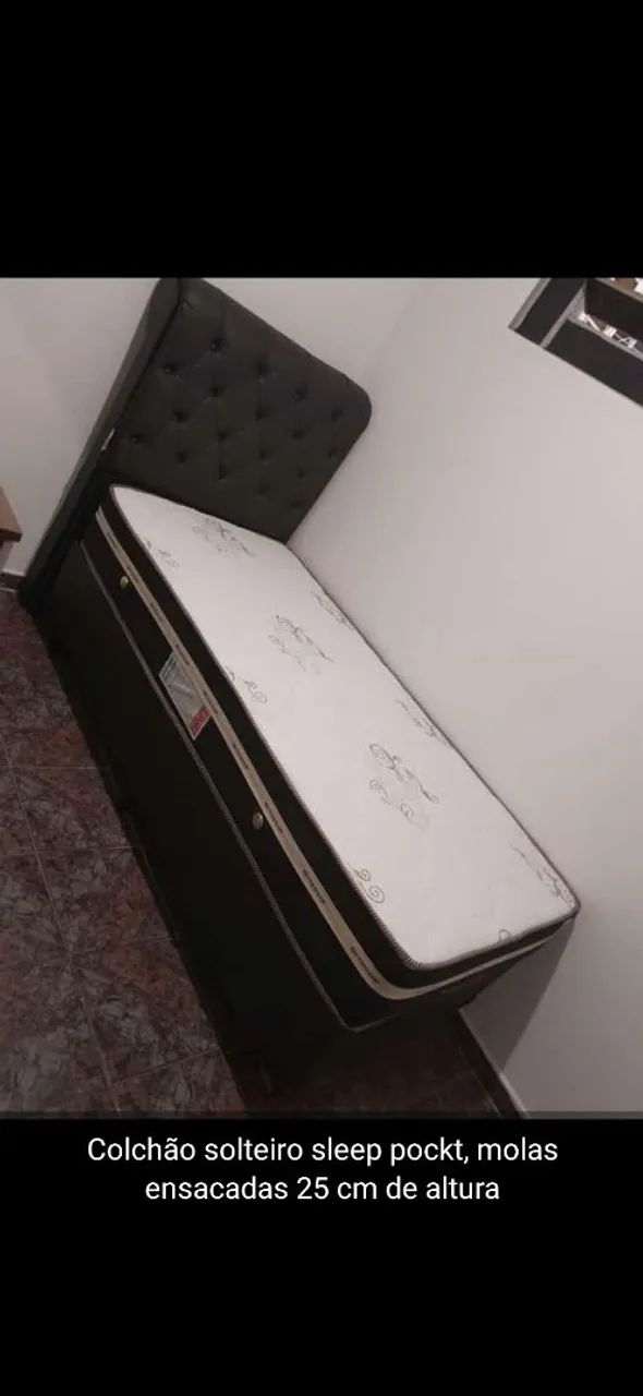 Cama solteiro com cabeceira 