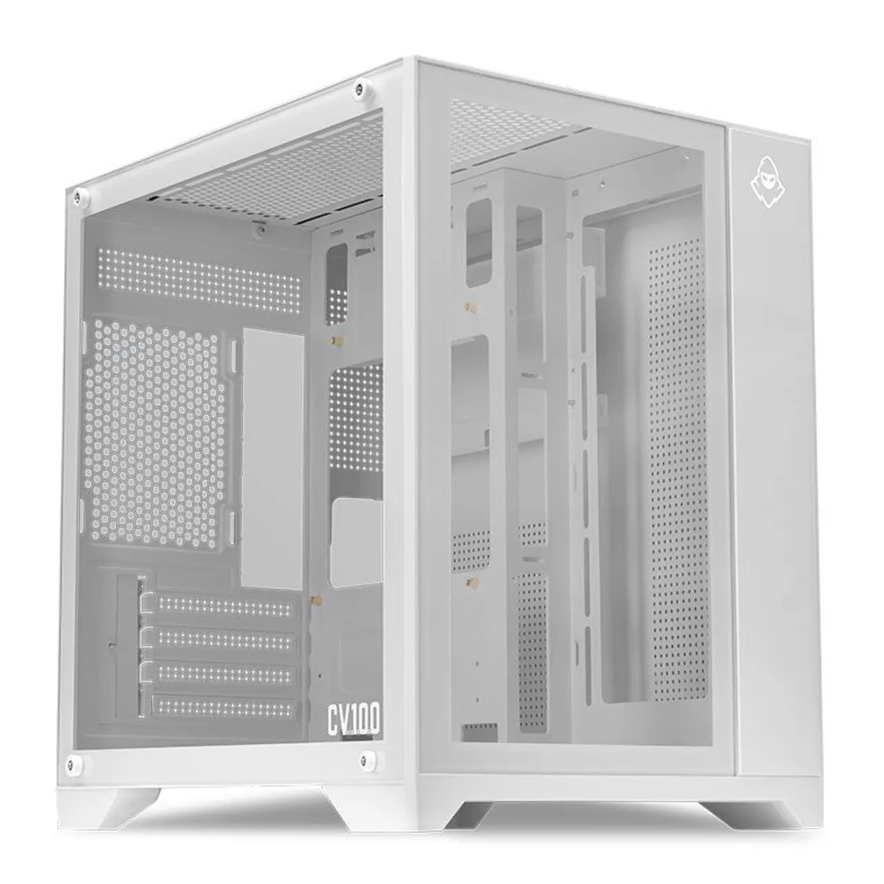 Gabinete Aquario Gamer Mancer CV100 Mid-Tower Vidro Branco novo lacrado