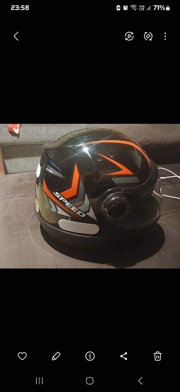 Capacete Moto Speed Preto AUTOMÁTICO  - Foto 2