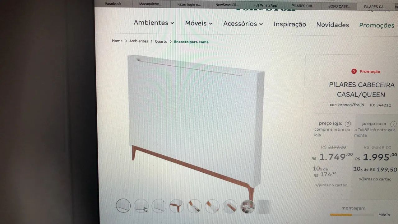 Cabeceira Tok&stok branca com tomada - Foto 5